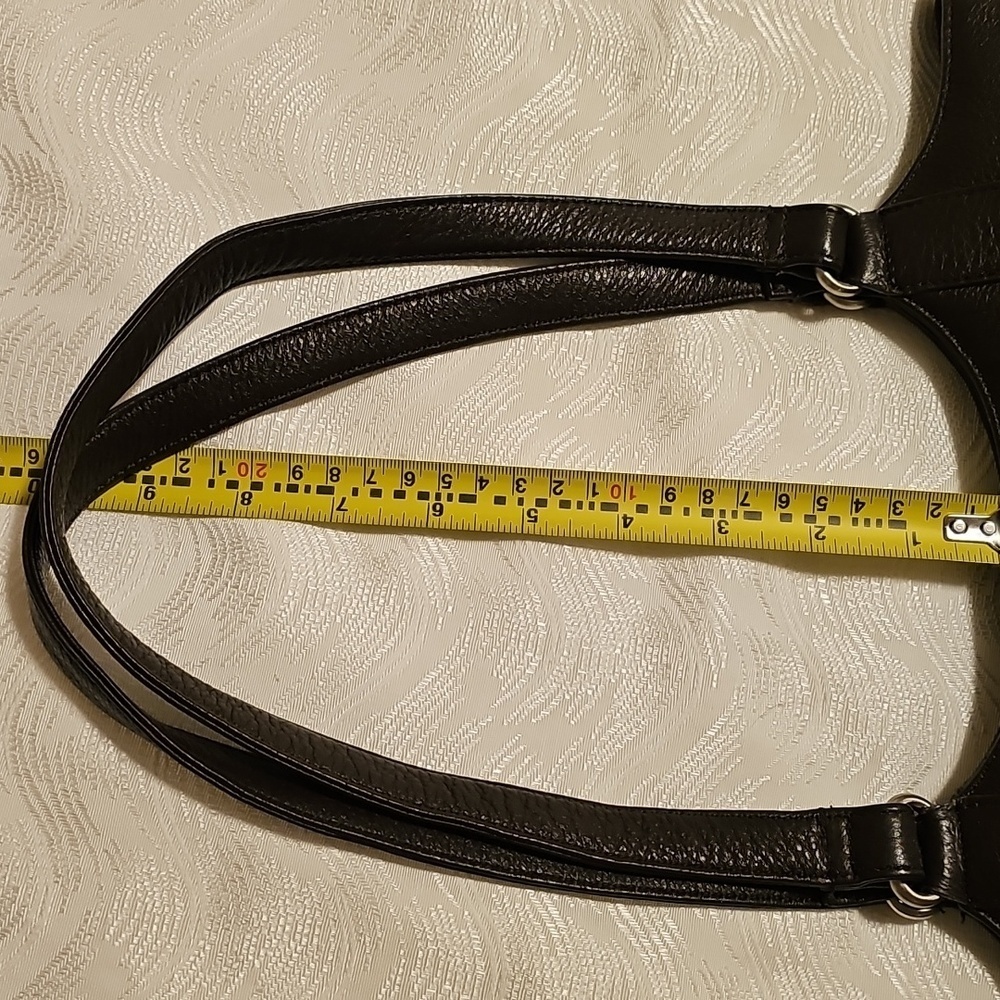 Stone Mountain brown leather shoulder bag very good condition front zip pouch ba - Picture 11 of 14